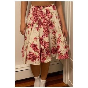 vintage floral print skirt • midi length